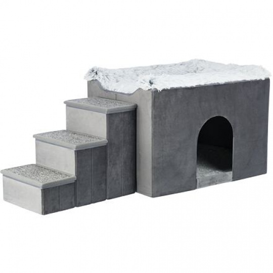 Interiérová búdička HARVEY so schodíkmi 119x47×50 cm, úložný priestor, sivá Interiérová búdička HARVEY so schodíkmi 119x47×50 cm, úložný priestor, sivá