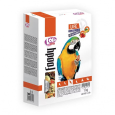 LOLO Foody Life zeleninovo/ovocné krmivo pre veľké papagáje 900 g