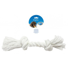 Hračka DUVO+ Lano s 2 uzlami na ťahanie biele XXLarge 45 cm