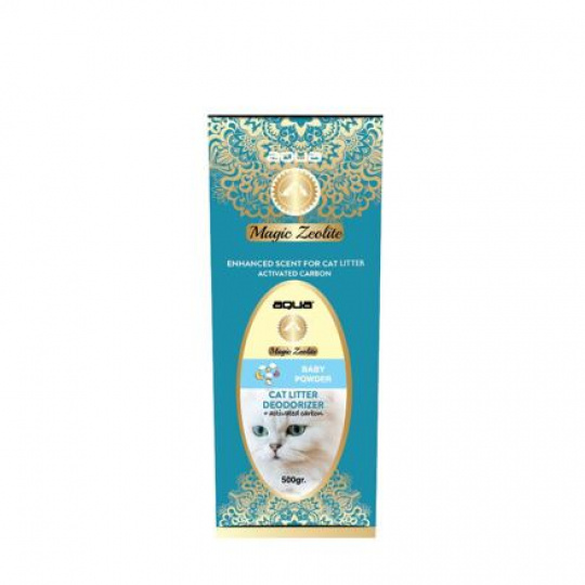 AQUA Magic Zeolite BABY POWDER - granulovaný deodorant pre mačacie WC, 500 g