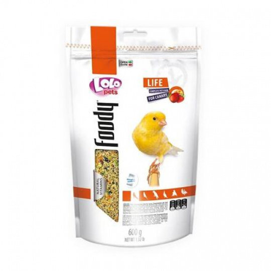 LOLO Foody ovocné krmivo pre kanáriky 600 g Doypack