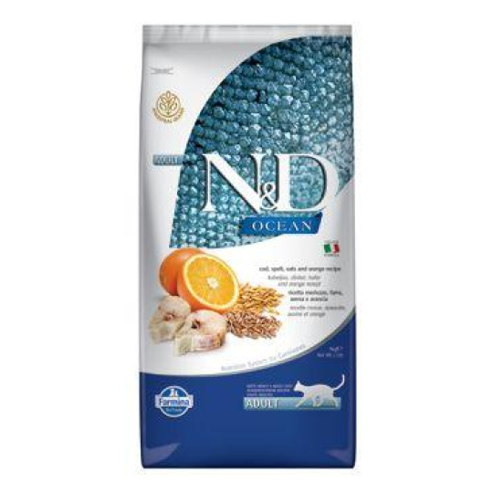 N&D OCEAN CAT LG Adult Treska & Pomaranč 10kg