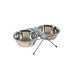 Miska nerez stojan+2 misky pes STEEL 0,7l Zolux