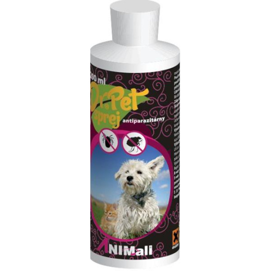 Sprej Dr.Pet antiparazitárny s repelentným účinkom pre psy a mačky 200 ml (tick and flea repellent spray for dogs and cats)