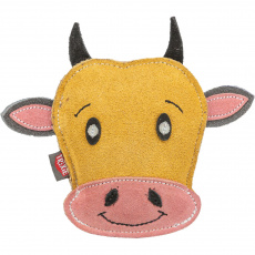 Cow - hlava kravy, 17 cm, hračka pre psy, 100% pravá koža, žltá