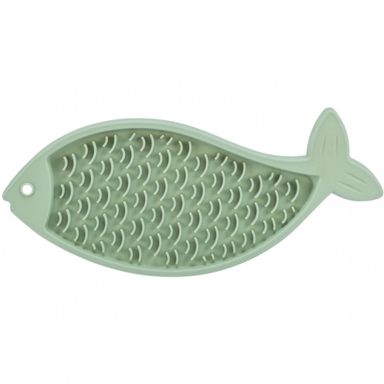Lick´n´Snack RYBA - podložka na pomalé kŕmenie, 28 cm, šalviová