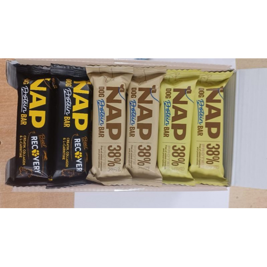 NAP Proteínová tyčinka pre psy mix 3 druhy 24x50 g NAP Proteínová tyčinka pre psy mix 3 druhy 24x50 g