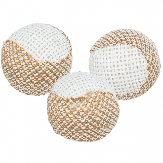 Sada 3ks jutových hrkálkových loptičiek, o 5 cm