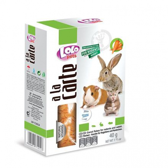 LOLO a la carte mrkvové vločky pre hlodavce 40 g