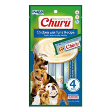 Pamlsek Inaba Churu Pyré dog Kura s tuniakom 4 tuby 56 g