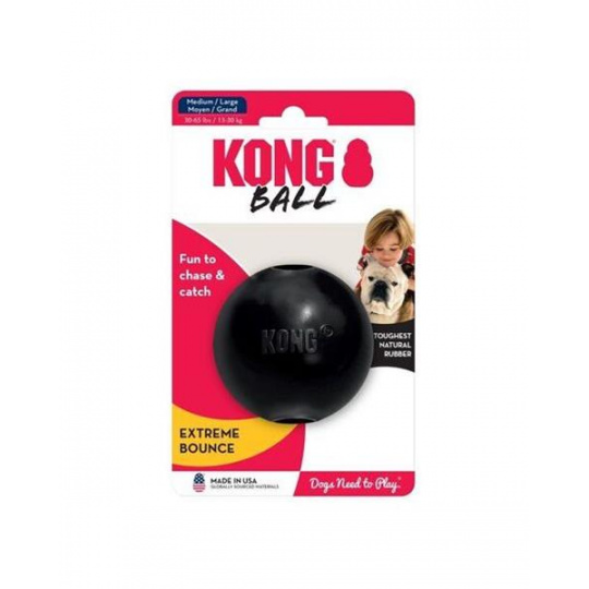 Hračka Kong Dog Extreme Lopta čierna, guma prírodná, M/L 13-30 kg