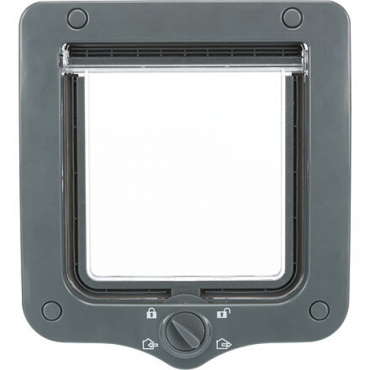 Priechodné dvierka pre mačku, s tunelom, 4-cestné, 20x22cm, sivá