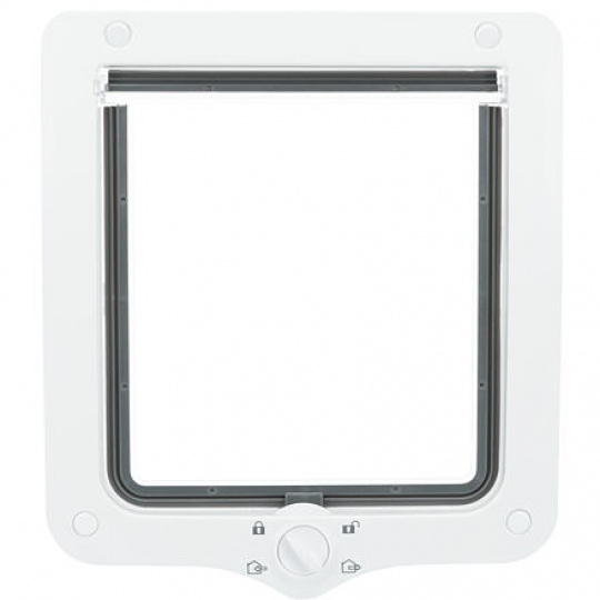 Priechodné dvierka pre mačku XL, s tunelom, 4-cestné, 24x28cm, biele