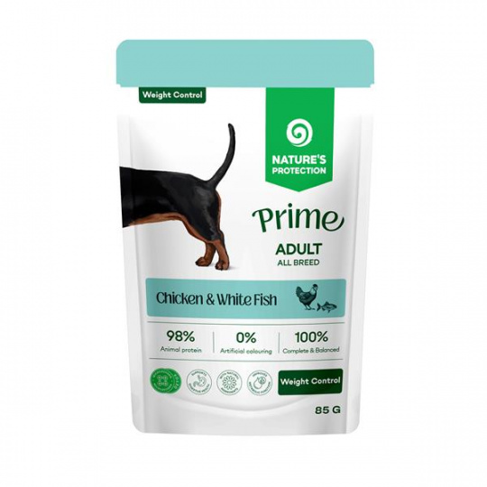 Natures P Prime KAPSIČKA dog adult weight control chicken&white fish 85 g