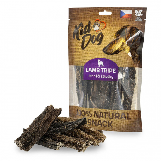 KIDDOG 100% Natural Snack, jahňací žalúdok, 12 cm / 100 g