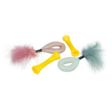 Set 4ks trubiček s peřím, hračka pro kočky, 15 cm Set 4ks trubiček s peřím, hračka pro kočky, 15 cm