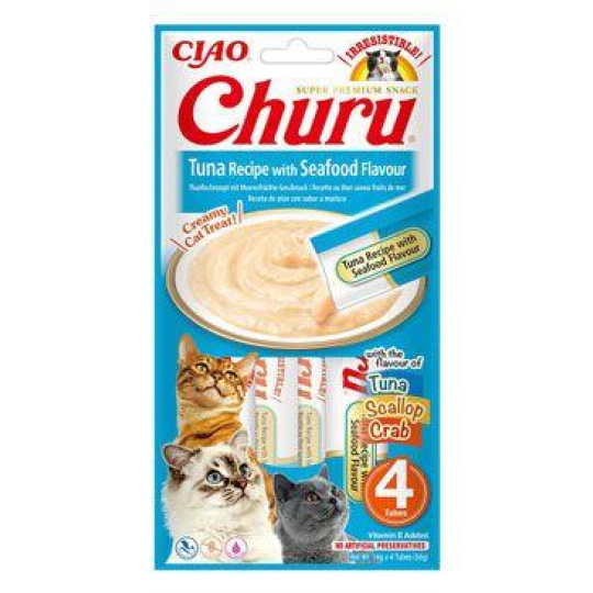 Churu Cat Tuna Recipe with Seafood Flavour 4x14g