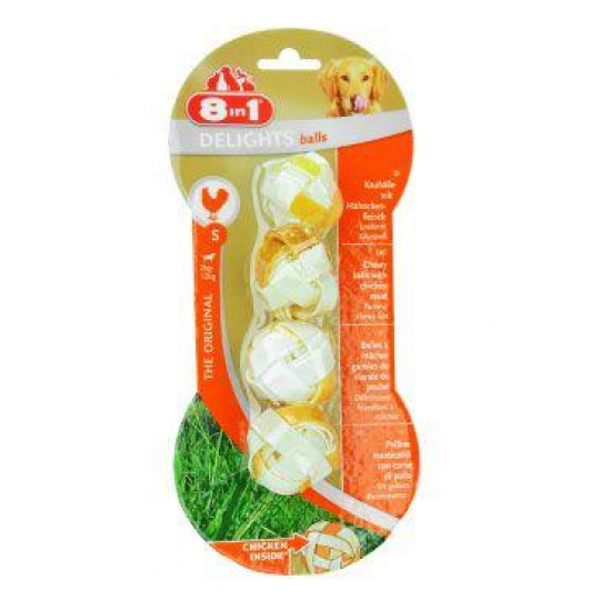 Pochúťka 8in1 Delights Meaty Chewy Balls XS/4ks