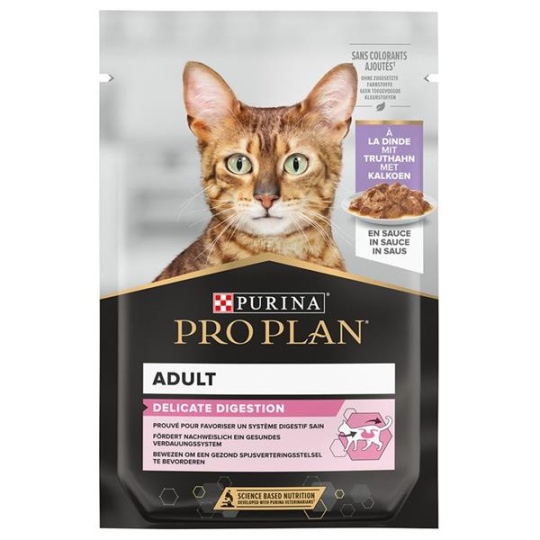 ProPlan MO Cat Adult delicate jemná pena s vysokým obsahom morky kapsička 24x85 g