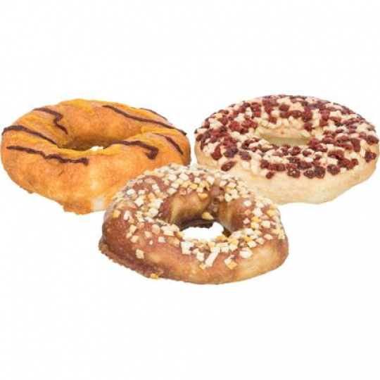 Donuts, byvolie krúžky s príchuťou kačka/treščia/kuracie [50], ø 10 cm