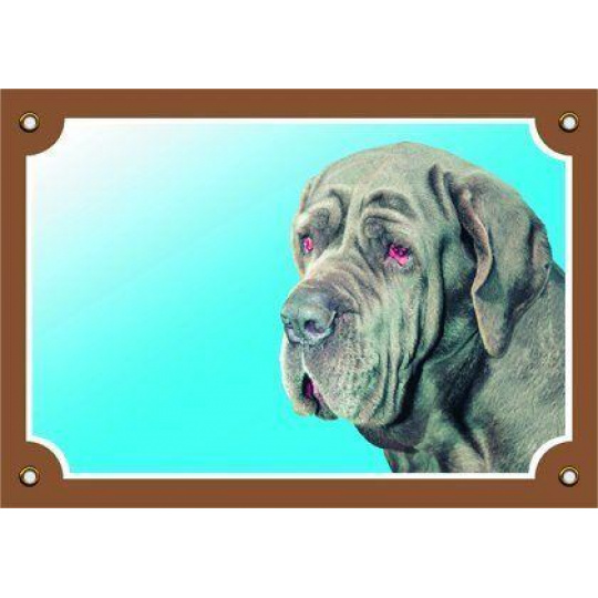 Farebná ceduľka Pozor pes, Neapolský mastin Farebná ceduľka Pozor pes, Neapolský mastin