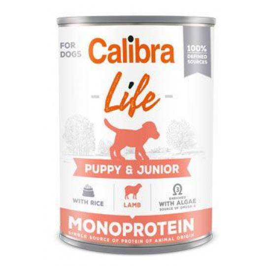 Calibra Dog Life konz.Puppy&Junior Jahňacie&ryža 400g