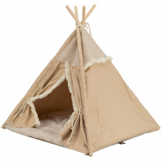 Teepee BOHO s vankúšom, 55 x 65 x 55 cm, bavlna, béžová Teepee BOHO s vankúšom, 55 x 65 x 55 cm, bavlna, béžová