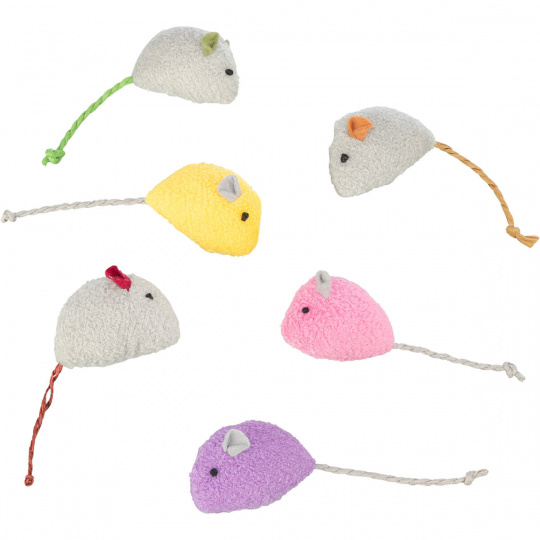 Myška plyšová s catnipom, 5 cm, rôzne farby