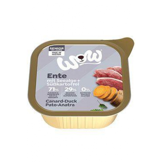 WOW Dog paštéta Senior kačica s batatmi 150g