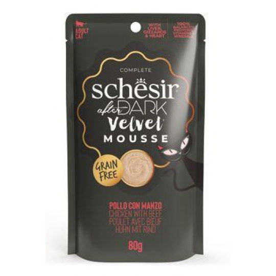 Schesir Cat kapsička After Dark Velv.Mousse kura/hoväd.80g Schesir Cat kapsička After Dark Velv.Mousse kura/hoväd.80g