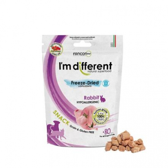 I´M DIFFERENT SNACK králik - mrazom sušená pochúťka, 40 g