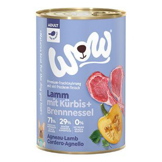 WOW Dog konz. Adult jahňacie s tekvicou 400g WOW Dog konz. Adult jahňacie s tekvicou 400g