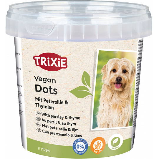 Vegan Dots, měkké mini válečky s petrželí a tymiánem, 200 g Vegan Dots, měkké mini válečky s petrželí a tymiánem, 200 g