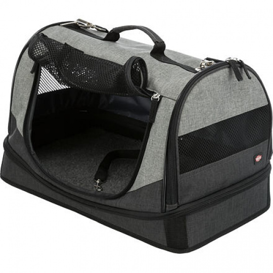 Transportná taška-pelíšek HOLLY 50x30x30 cm nylon, čierno/sivá (max 15kg)