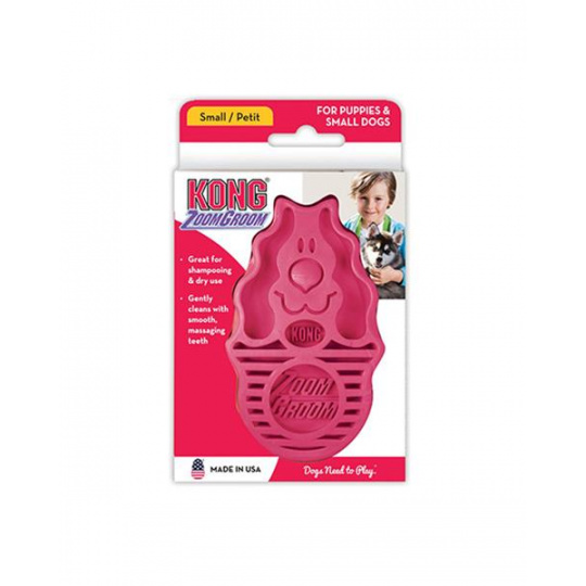 Hrebeň Kong gumový ZoomGroom ružový L - 11,5 × 7 × 2,5 cm Hrebeň Kong gumový ZoomGroom ružový L - 11,5 × 7 × 2,5 cm