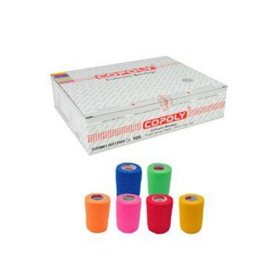 Elastická bandáž. CoPoly 5cm x 4,5m MIX NEON 12ks