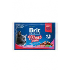 Brit Premium Cat kapsička Meat Plate 400g (4x100g)