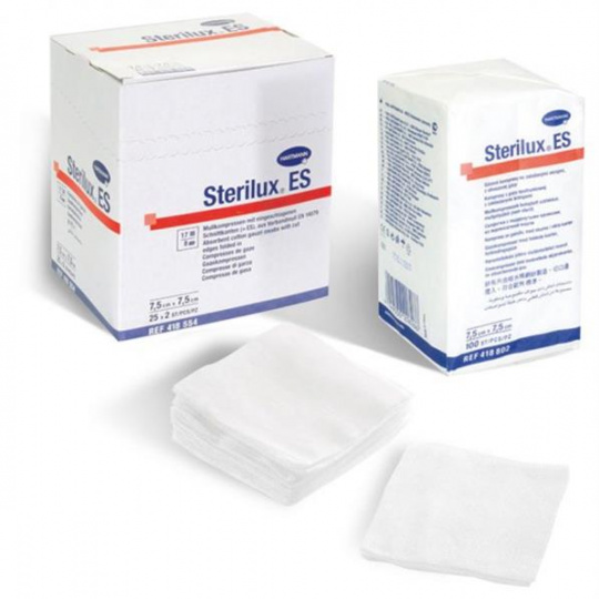 Gázové kompresy Sterilux ES sterilné 7,5 x 7,5 cm, 25 x 2 ks Gázové kompresy Sterilux ES sterilné 7,5 x 7,5 cm, 25 x 2 ks