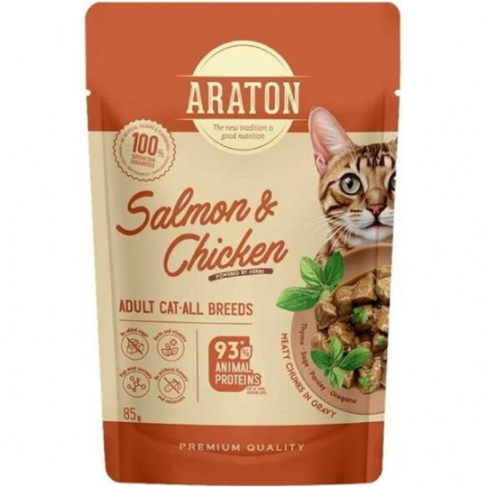 ARATON cat adult KAPSIČKA wet salmon&chicken 85 g