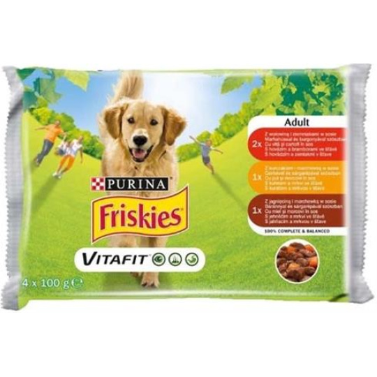 Nestlé Friskies dog Adult Multipack hovädzie&kuracie&jahňacie kapsička 4x100 g