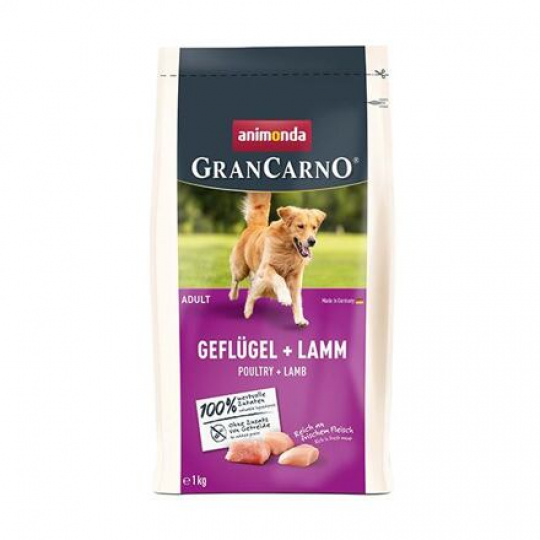 GranCarno Dog DryFood Adult s drůbežím a jehněčím masem, 1kg GranCarno Dog DryFood Adult s drůbežím a jehněčím masem, 1kg