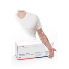 Rukavice jednor. dlhé supersoft. s náramkom. 50ks CVET