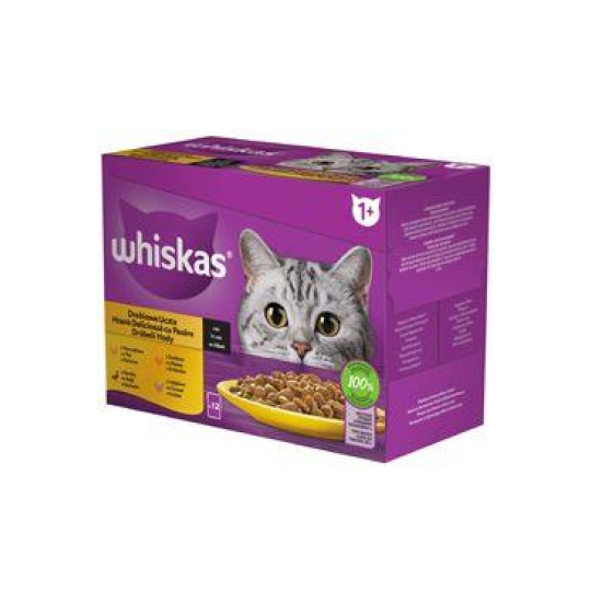 Mars WHISKAS kapsička cat Hydinový výber kura&kačka&hydina& morka v šťave 12 x 85 g