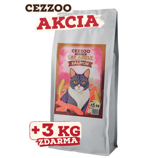 CEZZOO Premium Cat Adult Salmon 15kg + 3kg