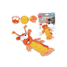 Hračka kočka GiGwi Dental Mesh Kreveta oranžová+catnip Hračka kočka GiGwi Dental Mesh Kreveta oranžová+catnip