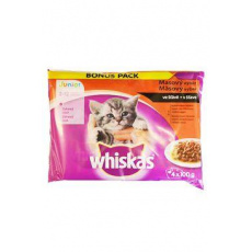 Whiskas kapsa Junior masový výběr ve šťávě 4x100g Whiskas kapsa Junior masový výběr ve šťávě 4x100g