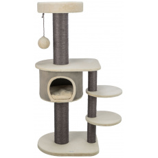 Škrabadlo MARCELLO, 140 cm, 4 podesty, kukaňa, loptička, krémová/sivá