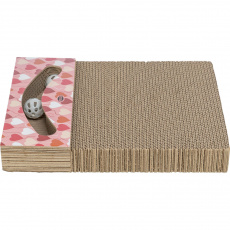 Škrabací kartón VALENTINE, s loptičkami catnipom, 38 x 5 x 30 cm, lososová - LIMITOVANÁ PONUKA