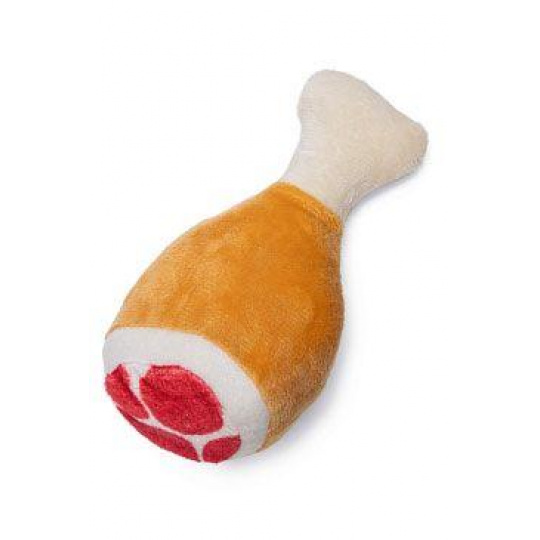 Hračka pes Kuracie stehno pískacie 14cm plyš KAR