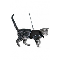 Postroj mačka vesta 36-54cm/1,20m čierna TR